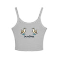 Boobies Funny Bird Graphic Tank Top – Blue Footed Boobies Shirt, Bird Lover Gift, Adult Humor Women’s Spaghetti Strap Crop